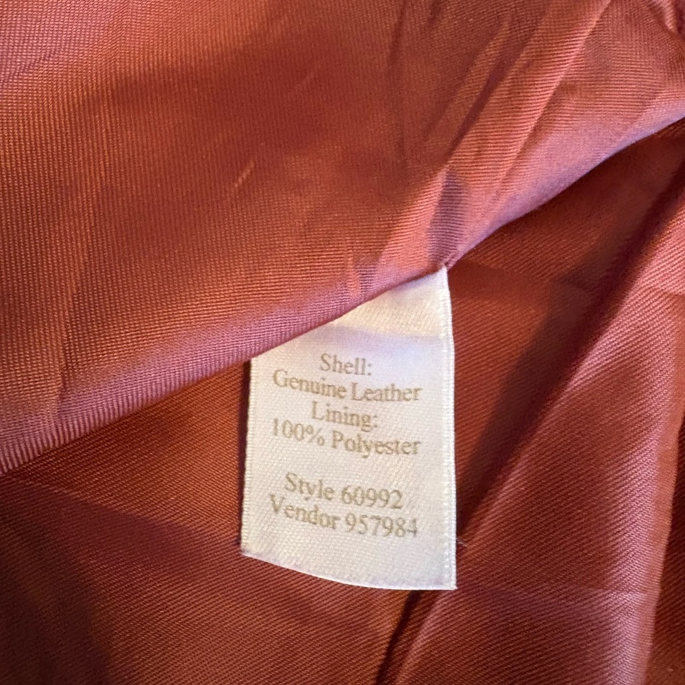 Red Suede Jacket Women’s XL Caslon Leather Lined Vintage Rust Button Down Coat - Picture 14 of 16